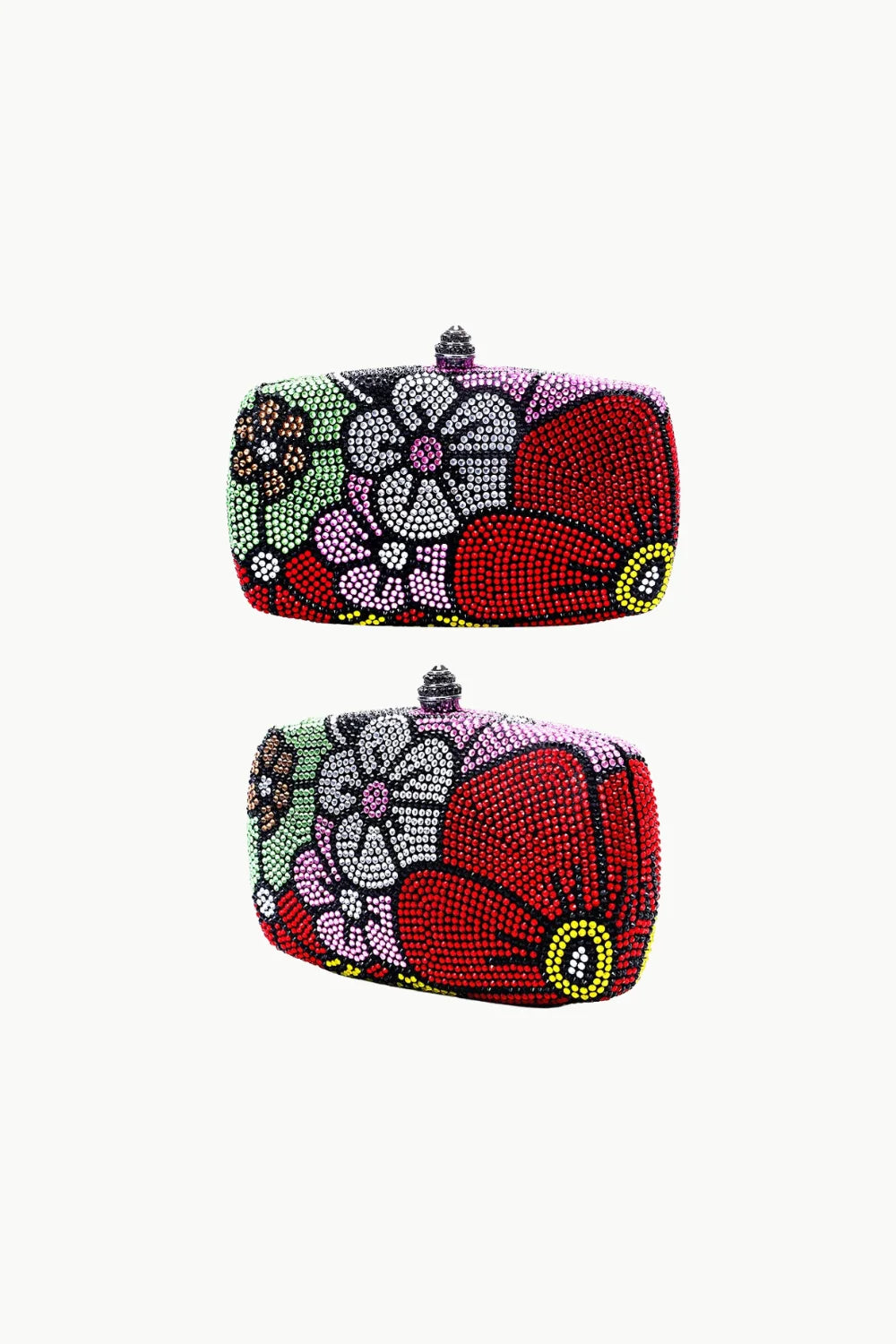 Beaded Flower Clutch with floral beaded pattern and clasp closure for elegant style