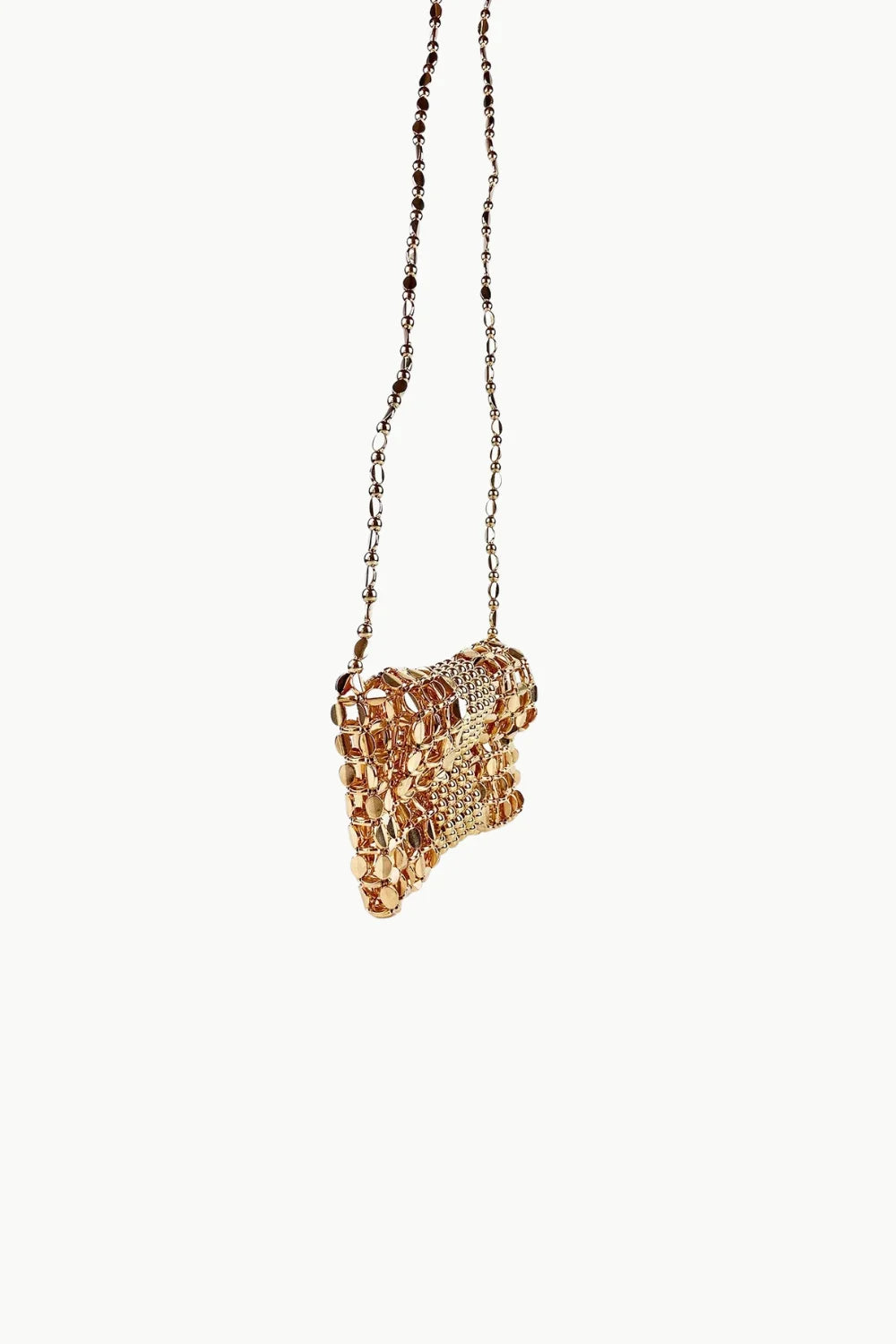 Bronze Beaded Bag with metallic chain strap, stylish beaded bag for women