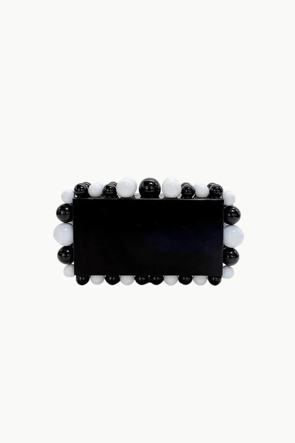 Black and white beaded clutch bag, custom beaded clutch accessory for evening wear