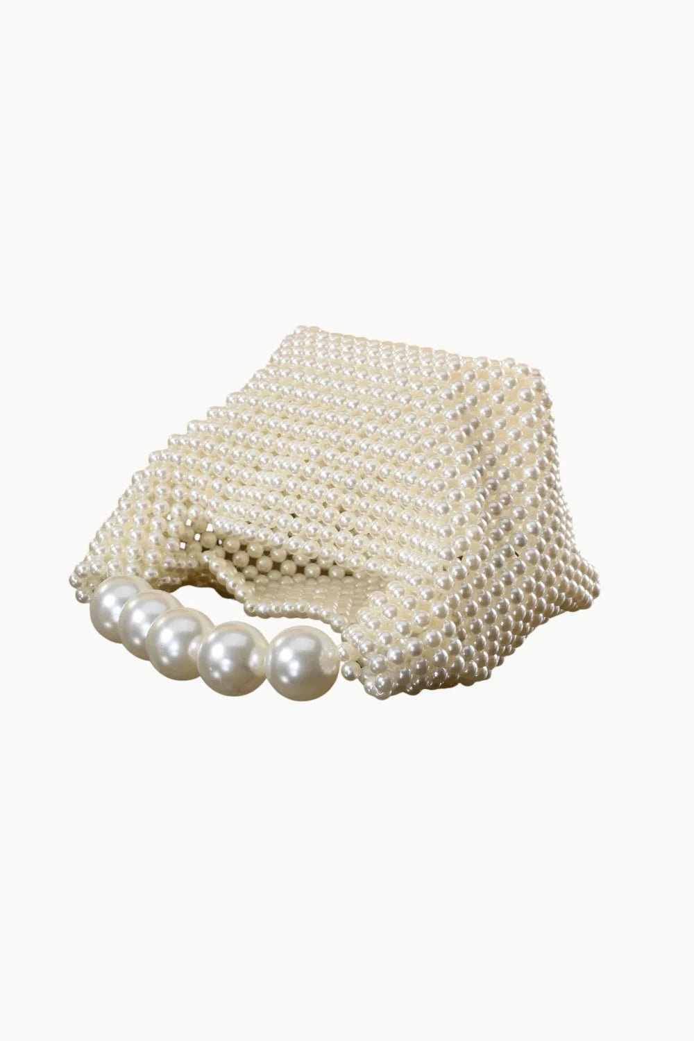 Pearled Ivory Bag with beaded design and pearl handle, elegant ivory bag accessory
