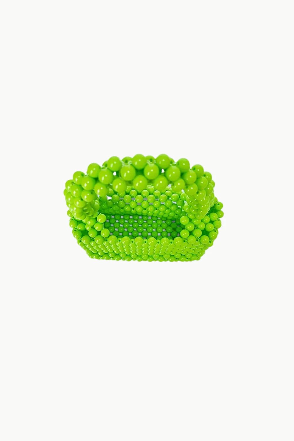 Vibrant green Petite Bead Purse with structured shape and beaded design