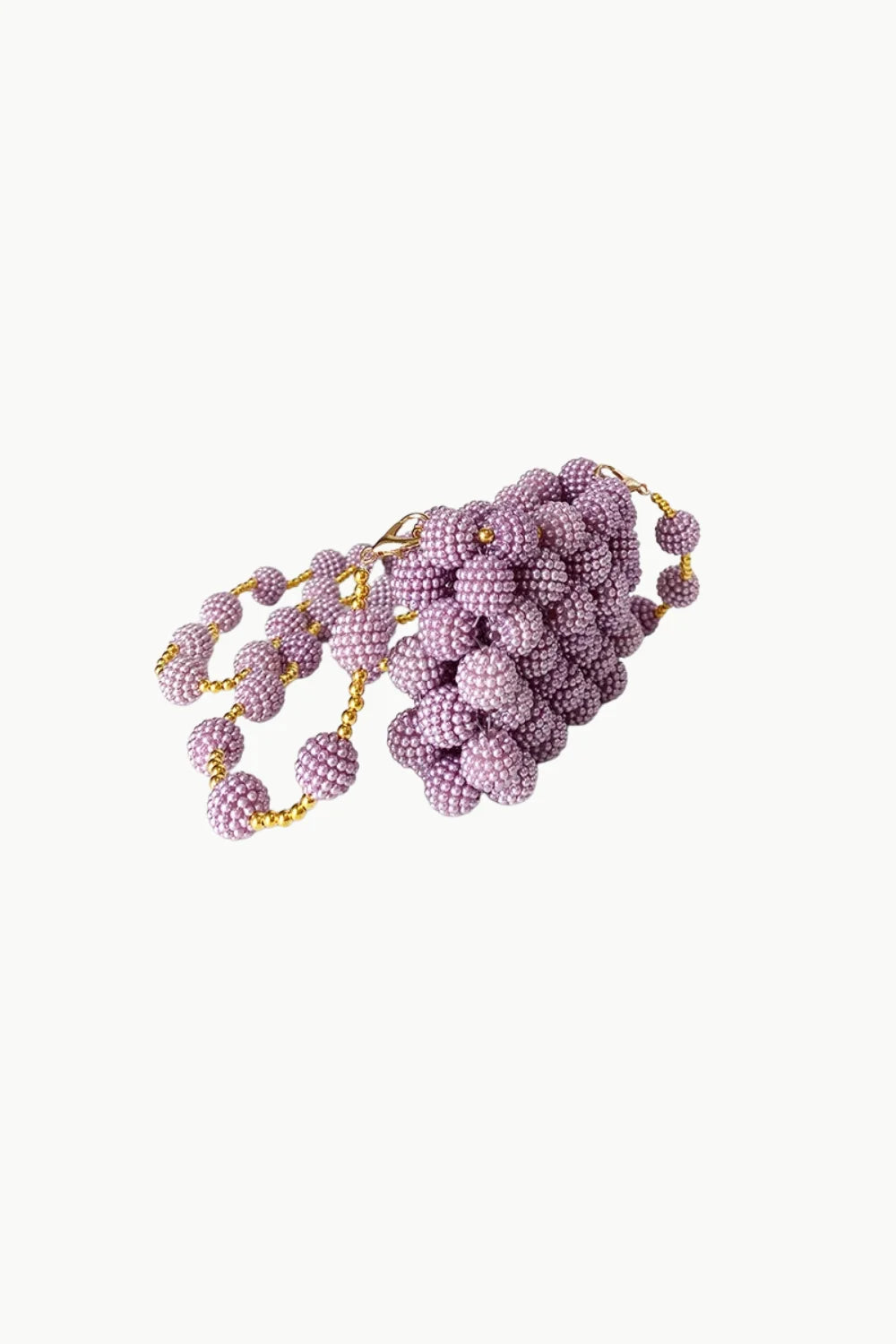 Light purple beaded clutch bag with gold chain strap, perfect as a pink beaded beaded mini bag