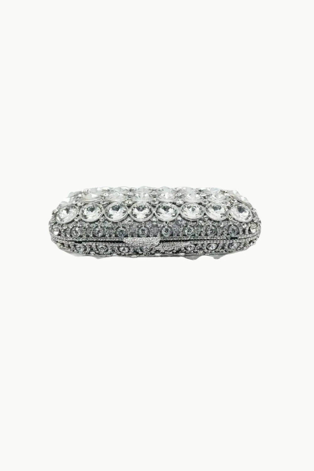 Silver-toned crystal-embellished clutch bag from Purple Beaded Evening Bag collection