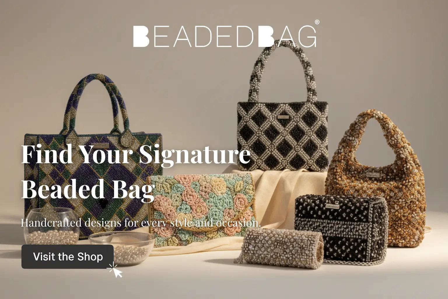 shop beaded bags, beaded purses, and beaded handbags.
