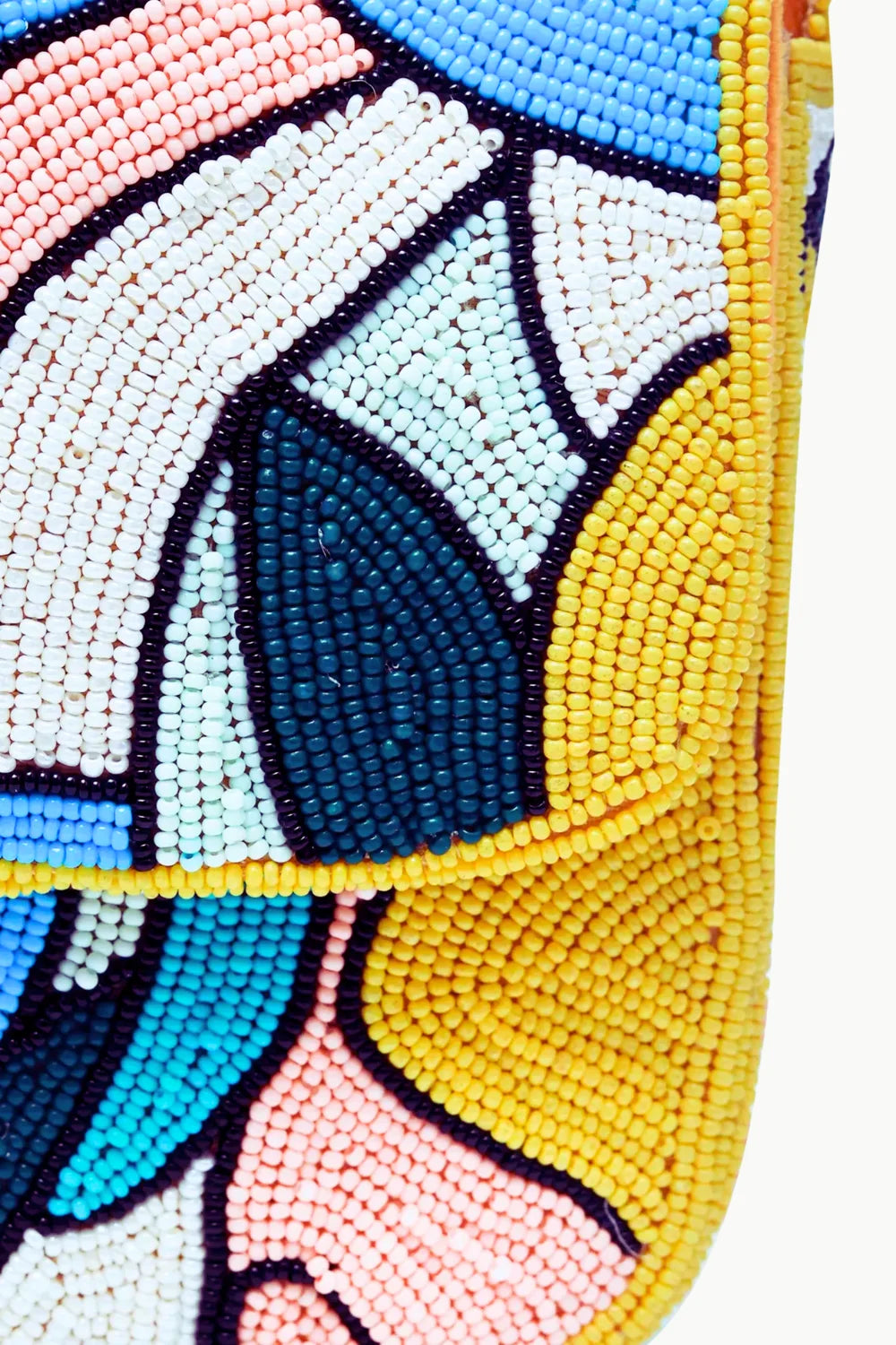 Colorful beaded clutch bag with abstract design, Lemon Beaded Bag, perfect for stylish occasions