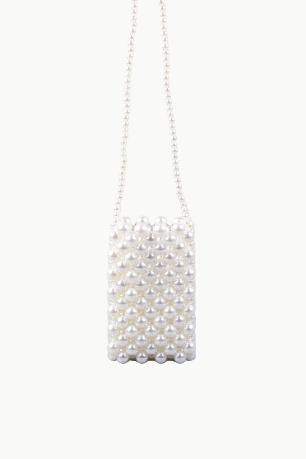 Pearl bag with a rectangular shape and elegant pearl bag strap for stylish carry
