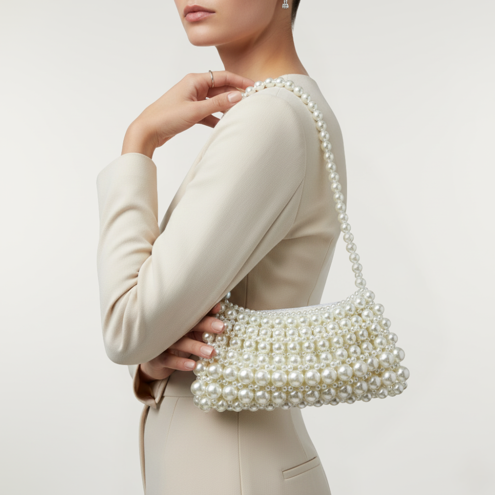 Pearl Beaded Bag collection white shoulder bag
