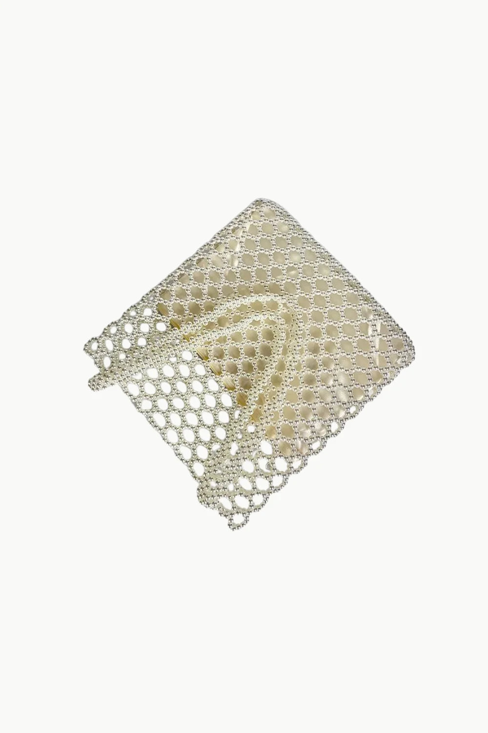 Pearl Tote Bag with pearlescent beads and honeycomb pattern for elegant style