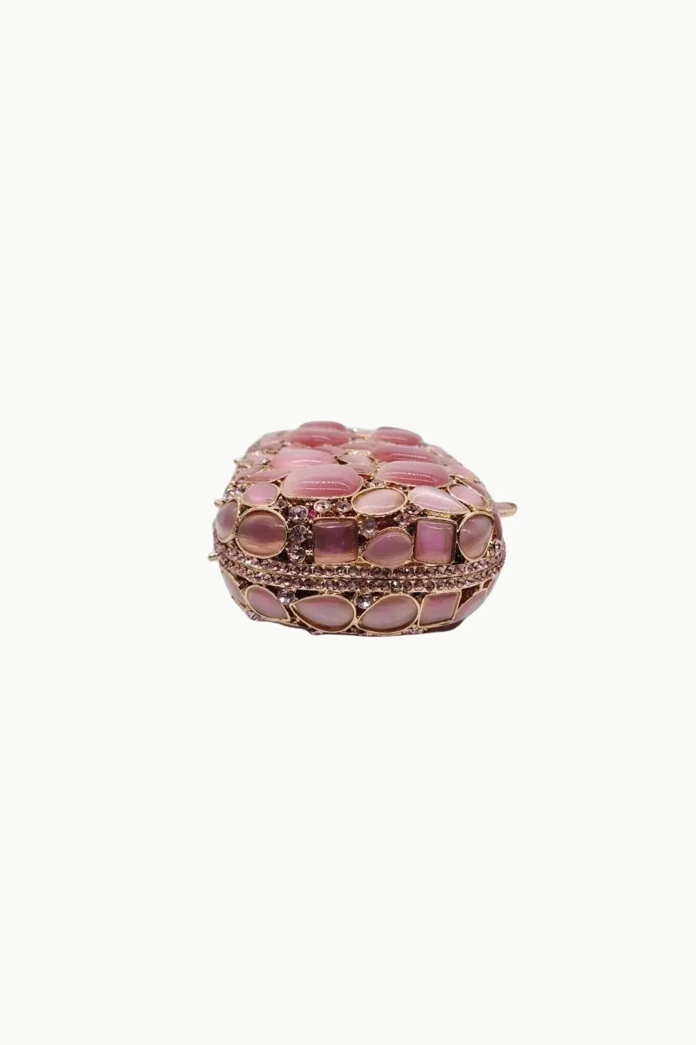 Pink beaded clutch bag encrusted with gemstones, stylish pink beaded clutch accessory