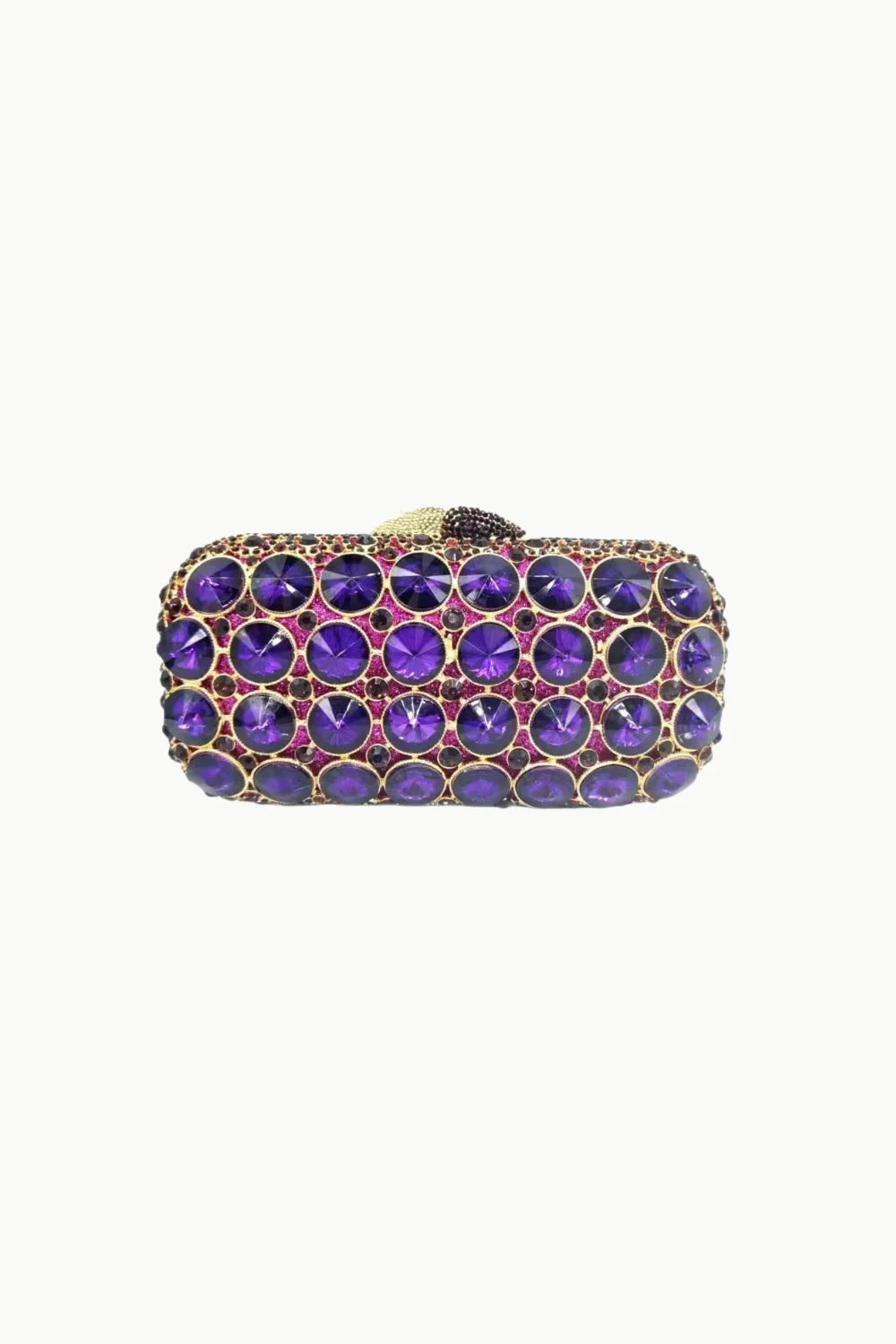 Purple beaded evening bag with gold frame, stylish jeweled clutch for events