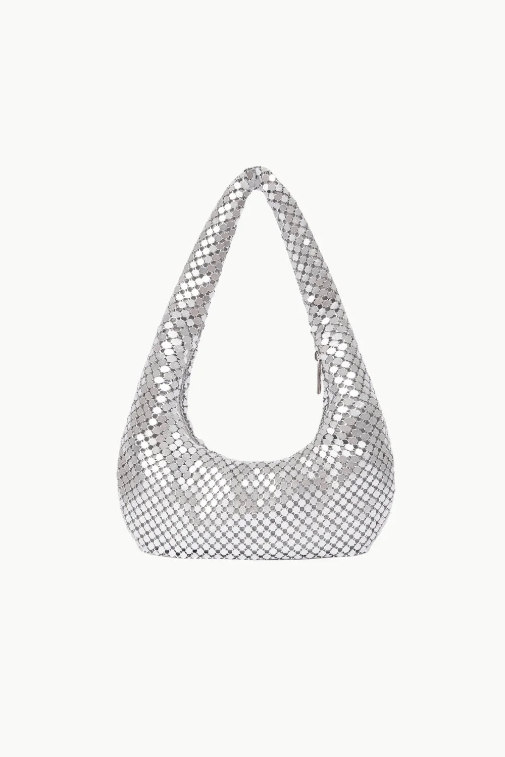 Silver metallic mesh shoulder bag from the Sequin Beaded Purse collection