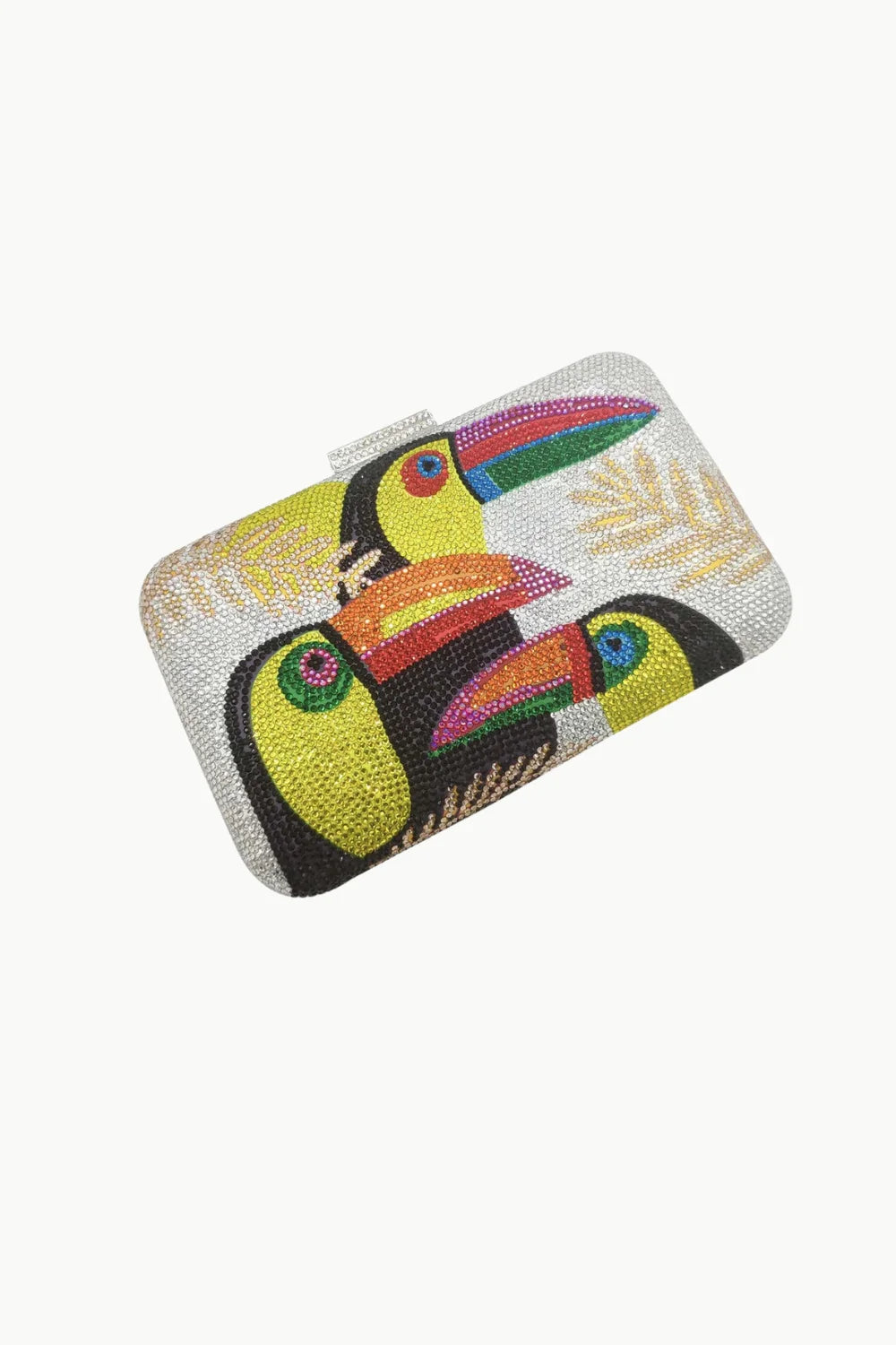 Toucan Beaded Bag featuring colorful beaded toucans and sparkling accents